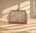 Sandy Beige Arabic Embroidered Clutch