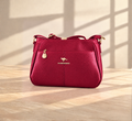 Berry Red Pebbled Crossbody Bag