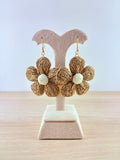 Natural Raffia Flower Earrings