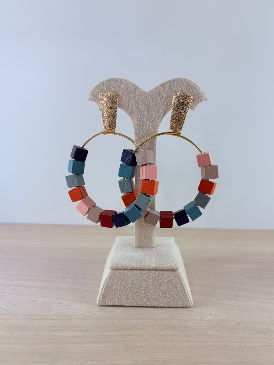 Color Cube Hoop Earrings