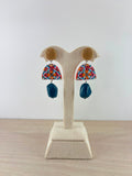 Mosaic Teal Drop Earrings