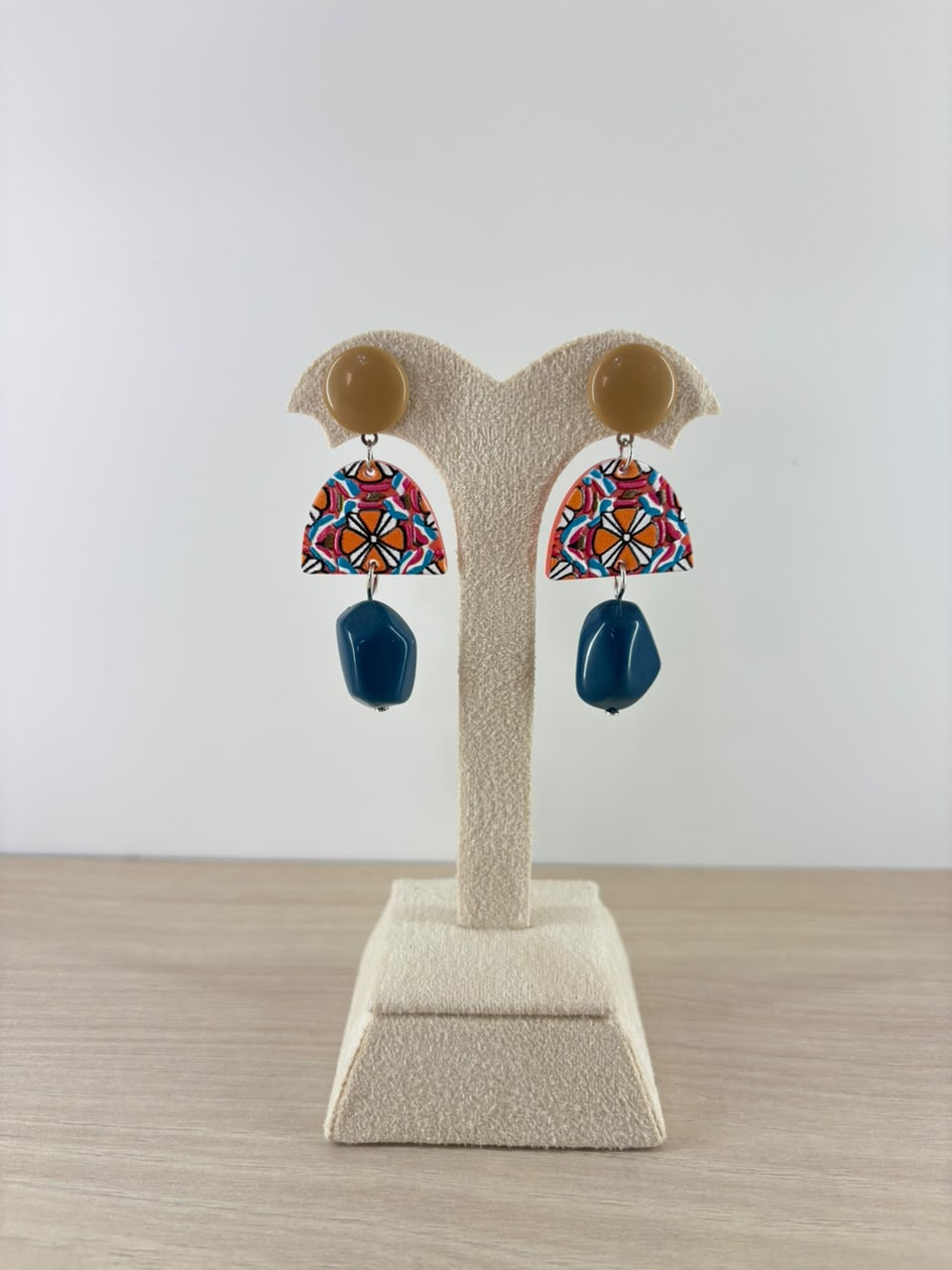 Mosaic Teal Drop Earrings