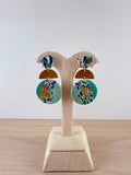 Aqua Abstract Drop Earrings