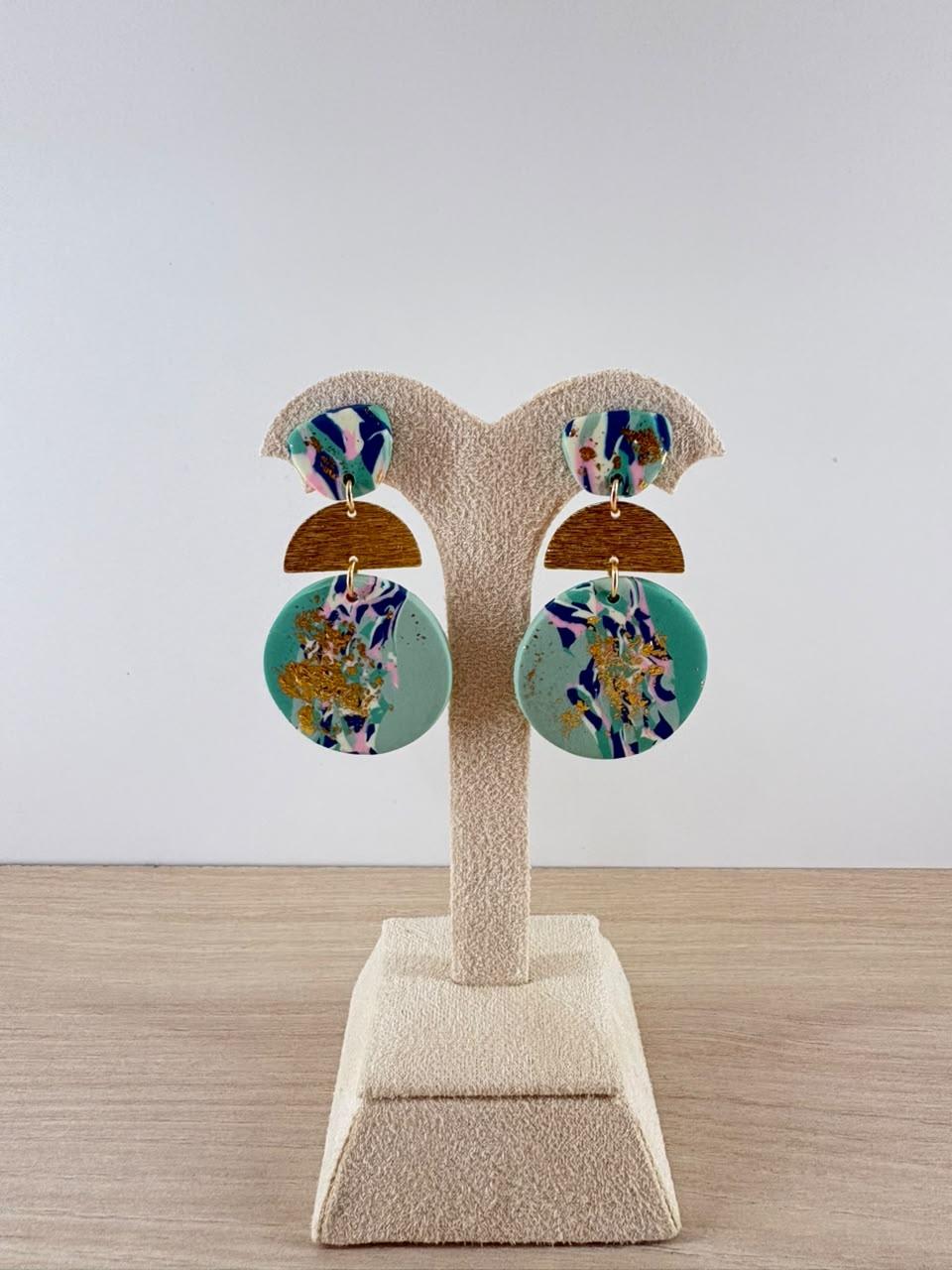 Aqua Abstract Drop Earrings
