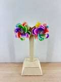 Rainbow Blossom Statement Earrings