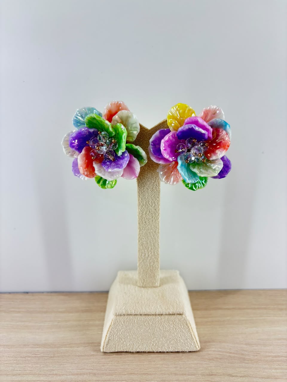 Rainbow Blossom Statement Earrings