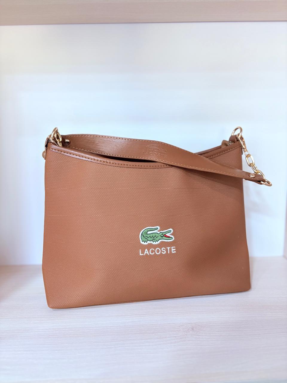 Tan Brown Lacoste Crossbody Bag