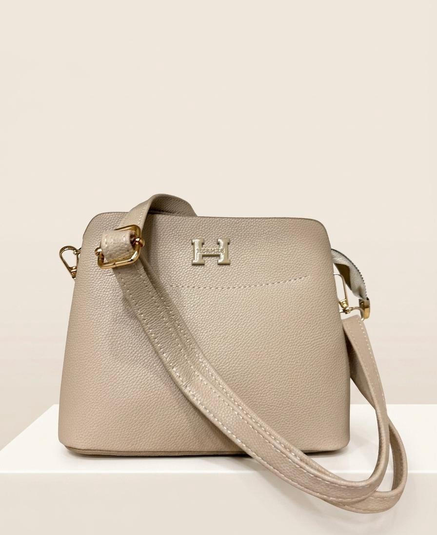 Beige Dome Crossbody Bag