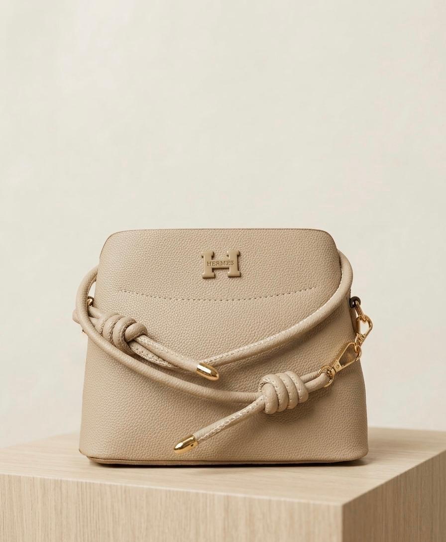 Beige Dome Crossbody Bag