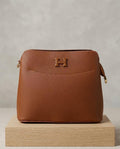 Tan Dome Crossbody Bag