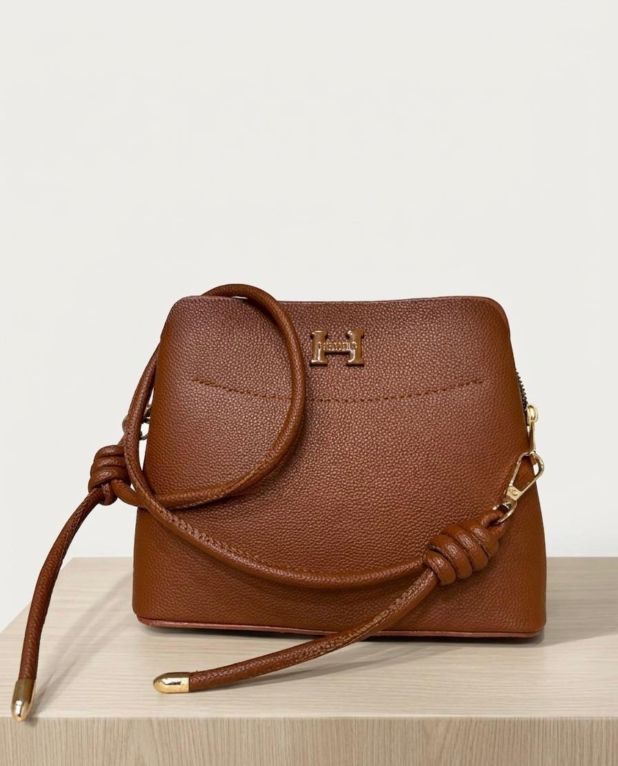Tan Dome Crossbody Bag