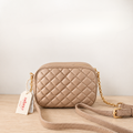 Sandy Beige Quilted Crossbody Bag