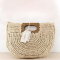 Beige Woven Straw Bag