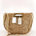 Tan Woven Straw Bag